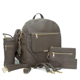 gray backpack diaper bag with gold zippers small diaper bag baby bag