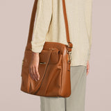 Laptop Tote Leather Brown, book bag