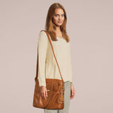 Laptop Tote Leather Brown, Book Bag