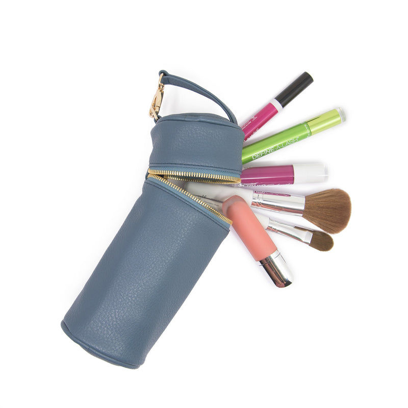 Colorful Polka Dot Fabric Barrel Bag Cosmetic Bag, Large Capacity Dual  Zipper Closure, Portable Storage For Cosmetics, Travel Home Cosmetic Bag