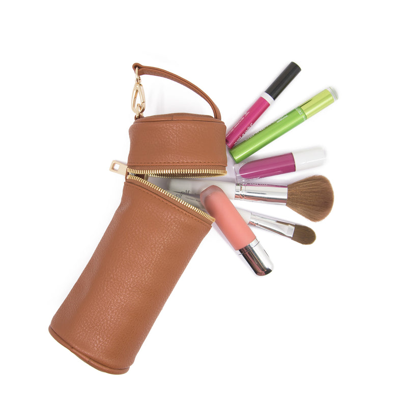 Colorful Polka Dot Fabric Barrel Bag Cosmetic Bag, Large Capacity