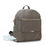gray backpack diaper bag with gold zippers small diaper bag baby bag