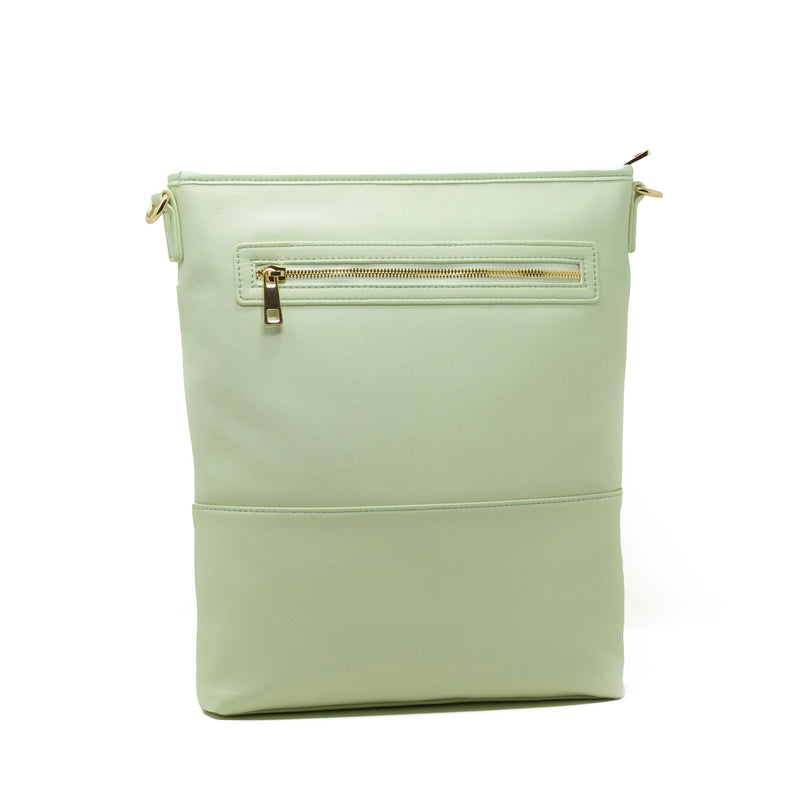 Mint Green Laptop Crossbody Bag, Book Bag