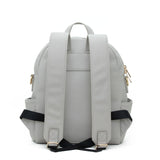 gray backpack diaper bag with gold zippers small diaper bag baby bag